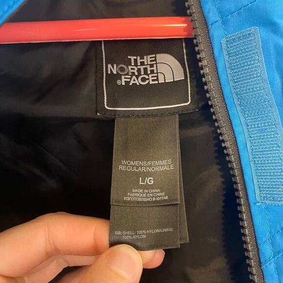 The North Face Womens Large Hyvent Rain Jacket Blue Packable Waterproof - Picture 3 of 7